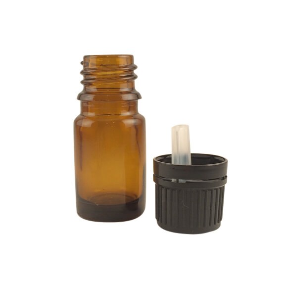 Amber Glass Bottles with tamper evident cap and orifice reducer - 5 ml / 15 ml